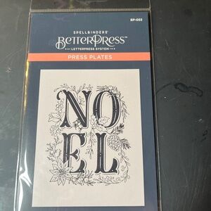 Brand New Spellbinders Letterpress Press Plate -  NOEL